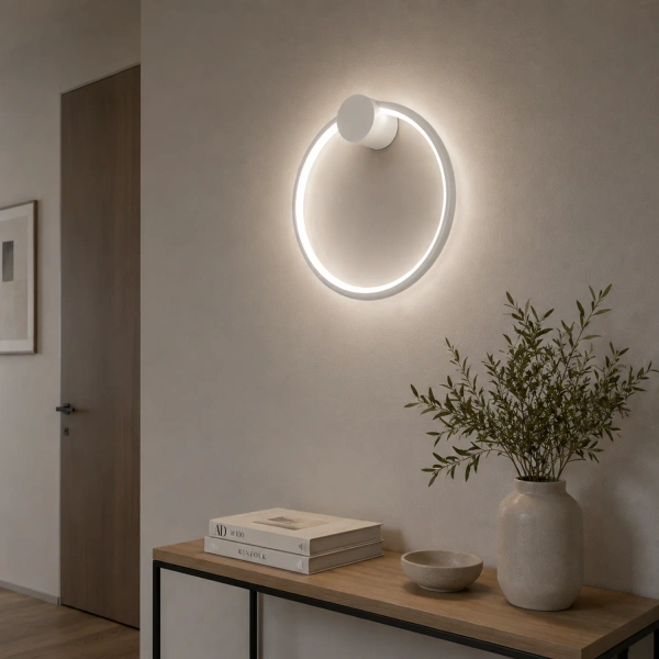 Nowoczesny kinkiet LED Moon 30 cm biały 4000K LEDesign