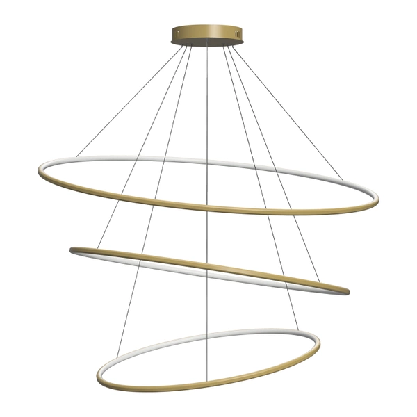 Nowoczesna lampa wisząca Led Orbit No.3 120cm złota smart barwa ciepła 3K LEDesign