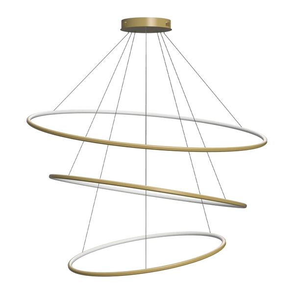 Nowoczesna lampa wisząca Led Orbit No.3 120cm złota ściemnialna triak barwa neutralna 4K LEDesign