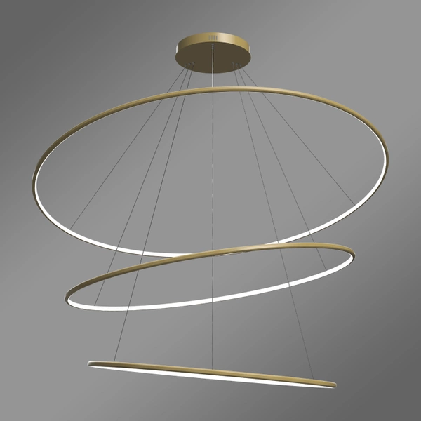 Nowoczesna lampa wisząca Led Orbit No.3 150cm złota ściemnialna triak barwa ciepła 3K LEDesign