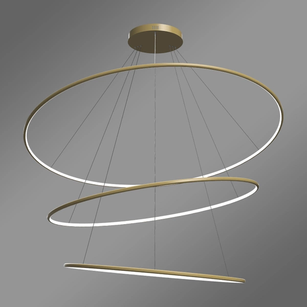 Nowoczesna lampa wisząca Led Orbit No.3 150cm złota ściemnialna triak barwa neutralna 4K LEDesign