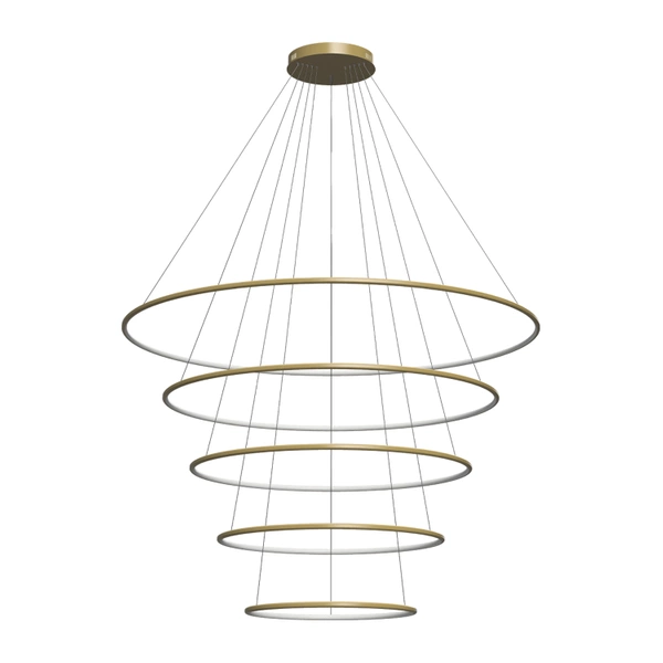 Nowoczesna lampa wisząca Led Orbit No.5 150cm złota z pilotem 3000K–6000K LEDesign