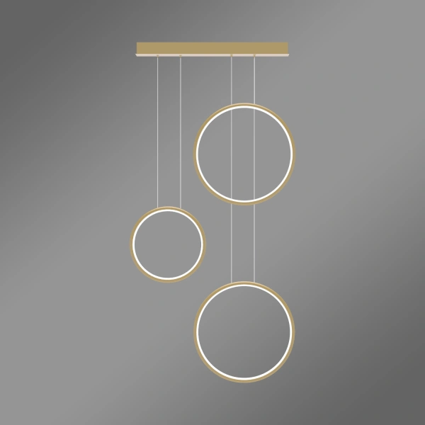 Nowoczesna lampa wisząca Led Moon No.3 złota z pilotem 3000K–6000K LEDesign