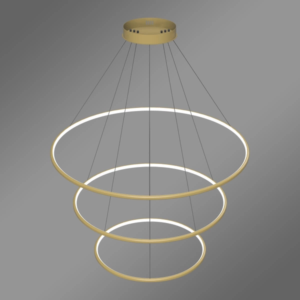 Nowoczesna lampa wisząca Led Orbit No.3 100cm złota ściemnialna triak barwa ciepła 3K LEDesign