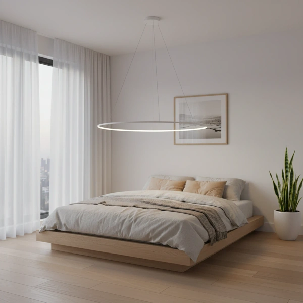 Nowoczesna lampa wisząca Led Orbit No.1 150 cm biała smart barwa ciepła 3K LEDesign