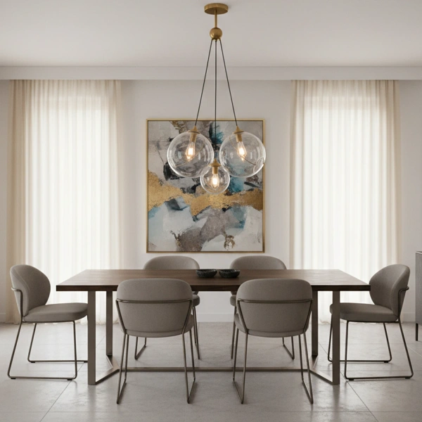 Elegancka lampa wisząca szklane kule Golden Sphere