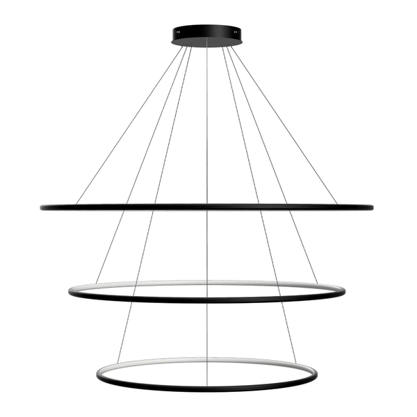 Nowoczesna lampa wisząca Led Orbit No.3 120cm czarna smart barwa ciepła 3K LEDesign