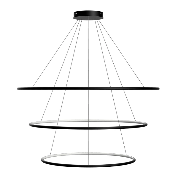 Nowoczesna lampa wisząca Led Orbit No.3 120cm czarna ściemnialna triak barwa neutralna 4K LEDesign
