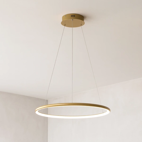 Nowoczesna lampa wisząca Led Orbit No.1 60 cm złota smart barwa ciepła 3K LEDesign
