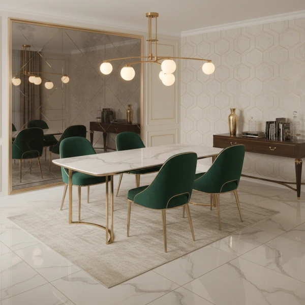 Elegancka złota lampa sufitowa Lunaris 6 do nowoczesnych wnętrz