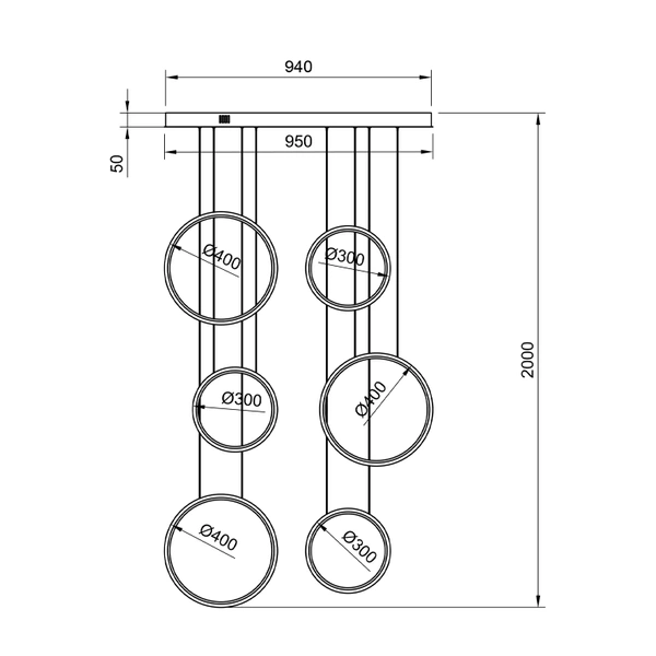 Lampa wisząca Led Moon No.6  3k czarna_zamówienie_baza