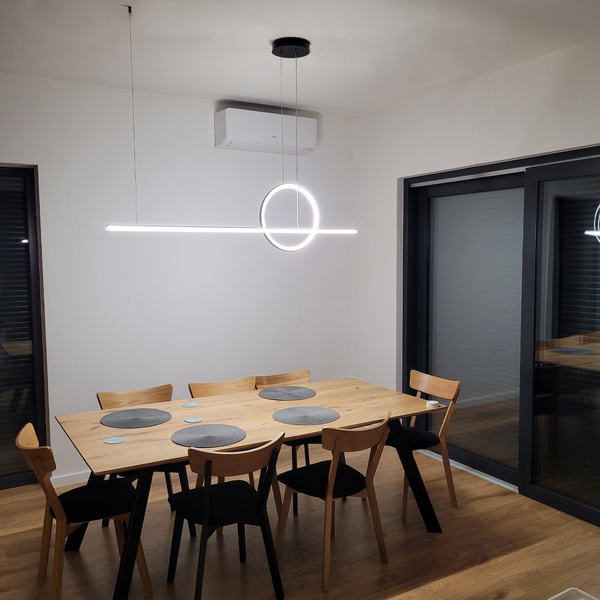 Nowoczesna lampa wisząca Led Geometrik 40 cm czarna smart barwa neutralna 4K LEDesign