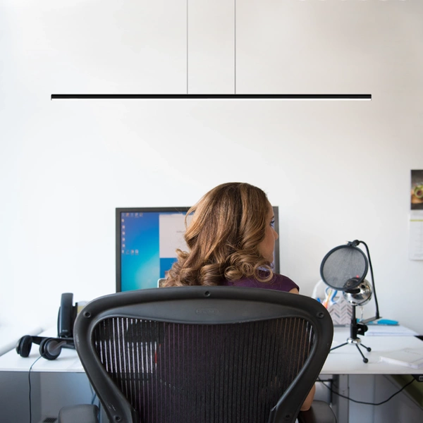 Nowoczesna lampa wisząca LED LINE 100 cm czarna – zmienna barwa, pilot