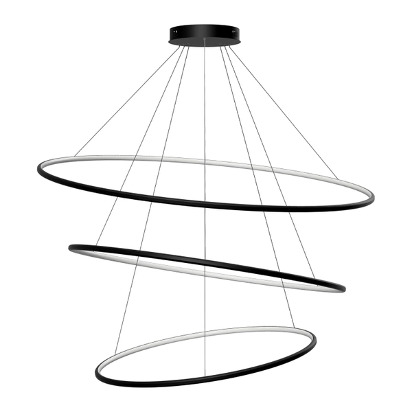 Nowoczesna lampa wisząca Led Orbit No.3 120cm czarna barwa ciepła 3K LEDesign