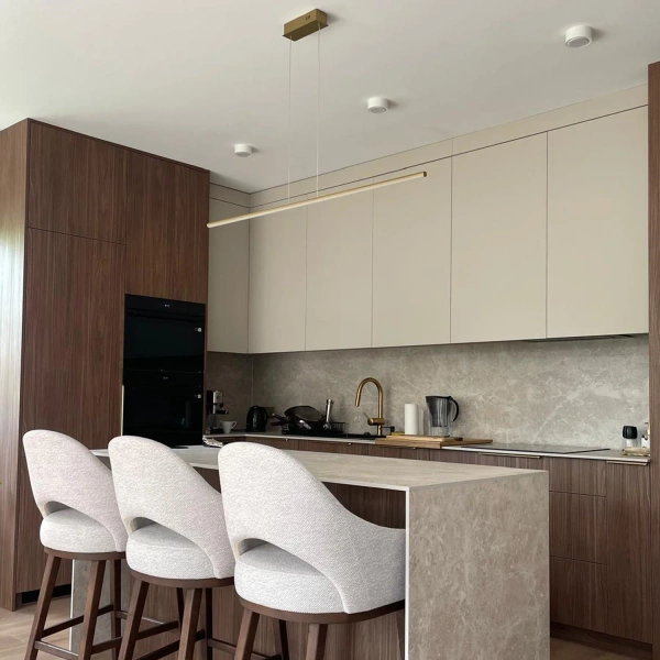 Nowoczesna lampa wisząca Led LINE 80 cm 3k złota ściemnialna triak LEDesign