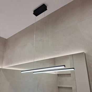 Nowoczesna lampa wisząca Led LINE 60 cm czarna barwa ciepła 3K LEDesign