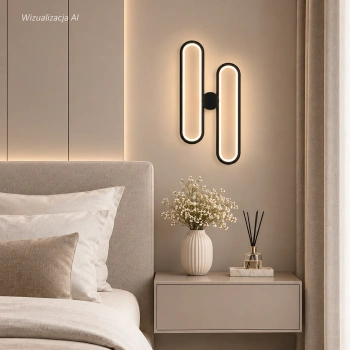 Nowoczesny kinkiet LED Led Ellipse No.2 czarny 3000K LEDesign