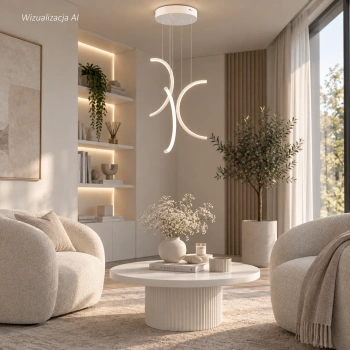 Nowoczesna lampa wisząca Led Moon No.3 40 cm biała z pilotem 3000K LEDesign