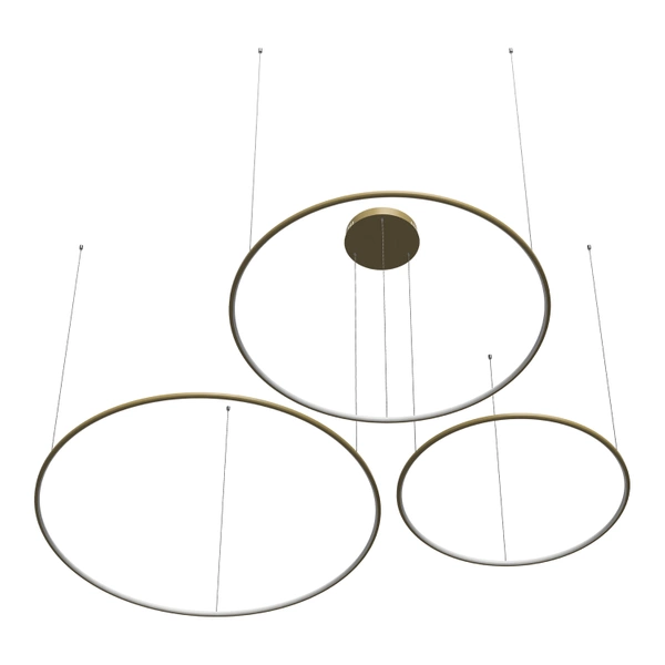 Nowoczesna lampa wisząca Led Orbit S No.3 120cm złota barwa ciepła 3K LEDesign