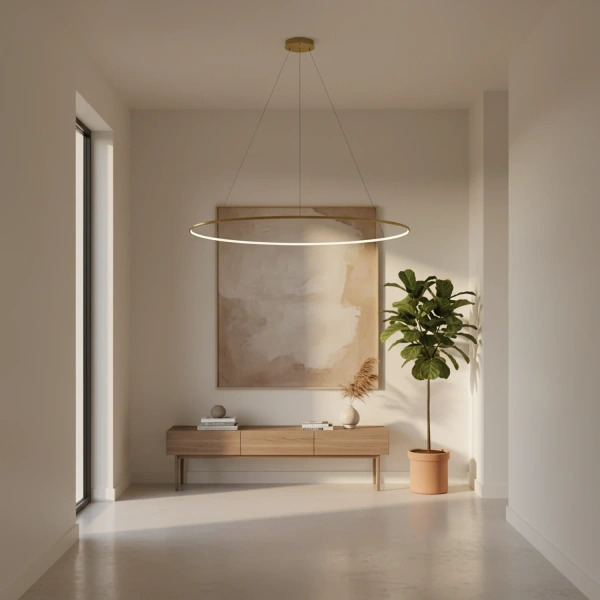 Nowoczesna lampa wisząca Led Orbit No.1 150 cm złota smart barwa ciepła 3K LEDesign