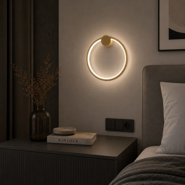 Nowoczesny kinkiet LED Moon 30 cm złoty 3000K LEDesign