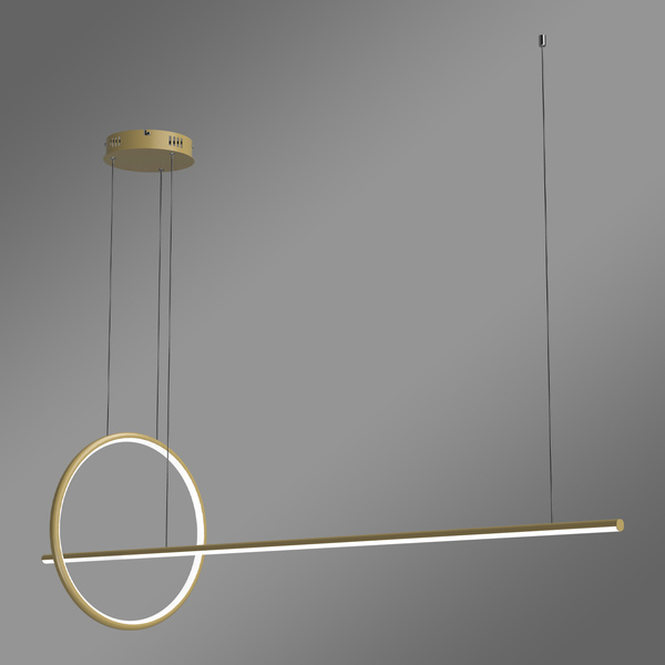 Nowoczesna Lampa wisząca Led Geometrik 40 cm złota sterowana pilotem barwa neutralna 4K LEDesign