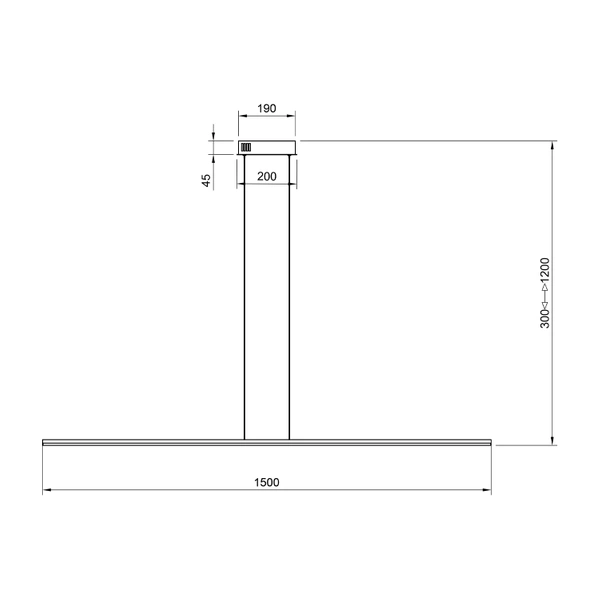 Lampa wisząca Led LINE 150 cm 4k czarna ściemniana pilot LEDesign