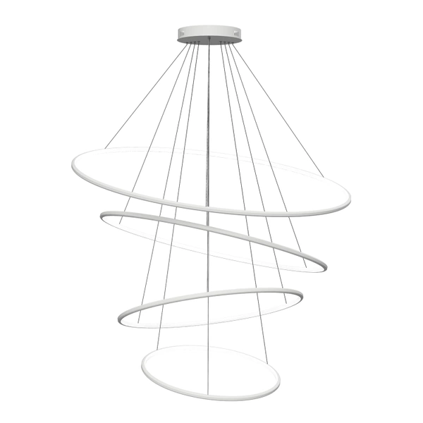 Nowoczesna lampa wisząca Led Orbit No.4 120cm biała ściemnialna triak barwa neutralna 4K LEDesign