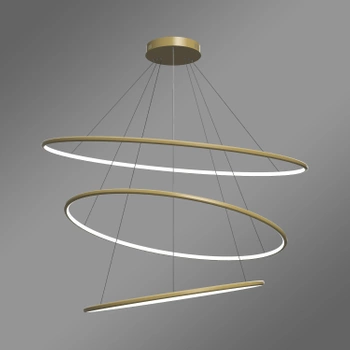 Nowoczesna lampa wisząca Led Orbit No.3 120cm złota sterowana pilotem barwa ciepła 3K LEDesign