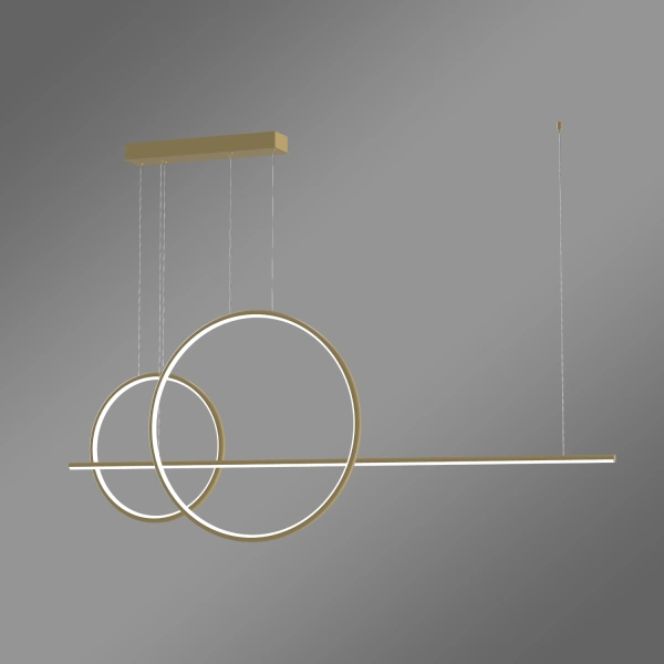 Lampa wisząca LED Geometrik No.4 60/40 cm złota z pilotem 4000K LEDesign
