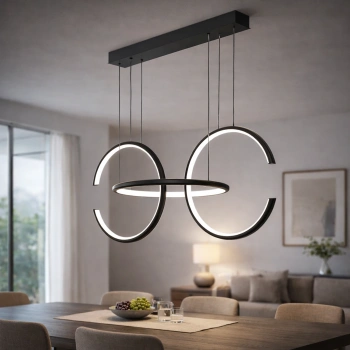 Nowoczesna lampa wisząca Led Celestial No.3 cm czarna barwa neutralna 4K LEDesign