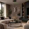 Nowoczesna lampa wisząca Led Moon No.3 40 cm czarna z pilotem 3000K LEDesign