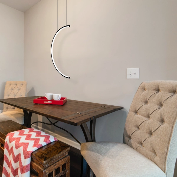 Nowoczesna lampa wisząca Led Moon No.2B 60 cm czarna barwa ciepła 3K LEDesign