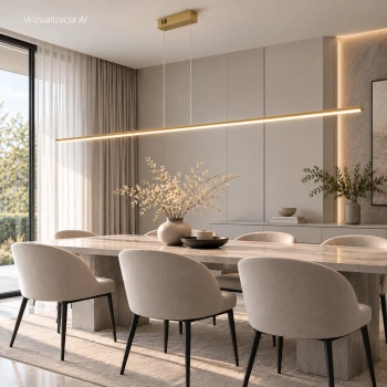 Nowoczesna Lampa wisząca Led Line 180 cm złota z pilotem 4000K LEDesign