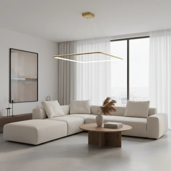 Lampa wisząca Led Quadrum No.1 100 cm złota 4000K z pilotem LEDesign