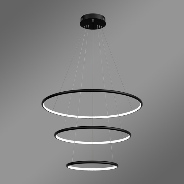 Nowoczesna lampa wisząca Led Orbit No.3 80cm czarna smart barwa ciepła 3K LEDesign