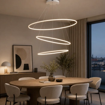 Nowoczesna lampa wisząca Led Orbit No.3 120cm biała smart barwa ciepła 3K LEDesign
