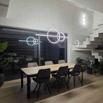 Lampa wisząca LED Geometrik No.4 60/40 cm czarna, pilot, 4000K LEDesign