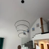 Nowoczesna lampa wisząca Led Orbit No.4 120cm czarna sterowana pilotem barwa neutralna 4K LEDesign