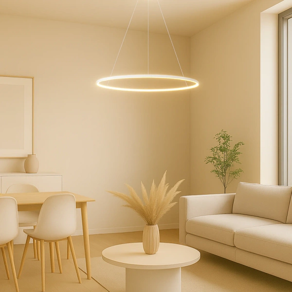 Nowoczesna lampa wisząca Led Orbit No.1 80 cm biała smart barwa ciepła 3K LEDesign