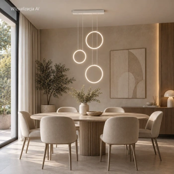 Nowoczesna lampa wisząca Led Moon No.3 biała 4000K LEDesign