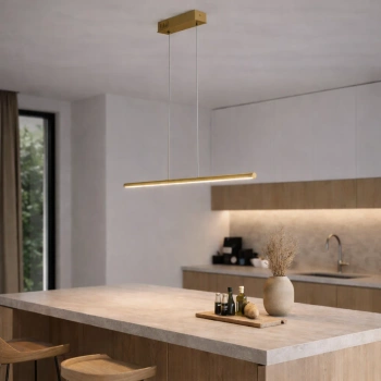 Nowoczesna lampa wisząca Led LINE 80 cm 4k złota ściemnialna triak LEDesign