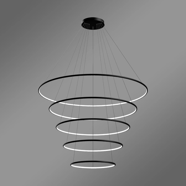 Nowoczesna lampa wisząca Led Orbit No.5 150cm czarna smart barwa ciepła 3K LEDesign