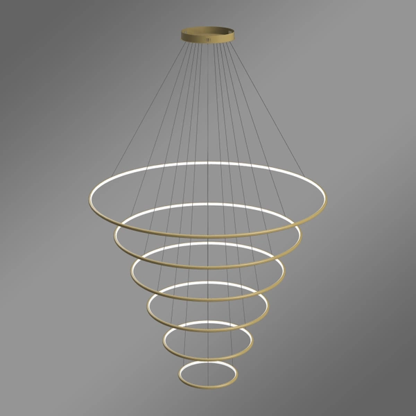 Nowoczesna lampa wisząca Led Orbit No.6 150cm złota ściemnialna triak barwa ciepła 3K LEDesign