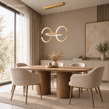 Nowoczesna lampa wisząca Led Celestial No.3 cm złota z pilotem 4000K LEDesign
