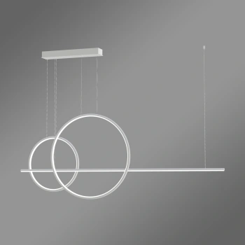 Lampa wisząca LED Geometrik No.4 60/40 cm biała z pilotem 3000K LEDesign