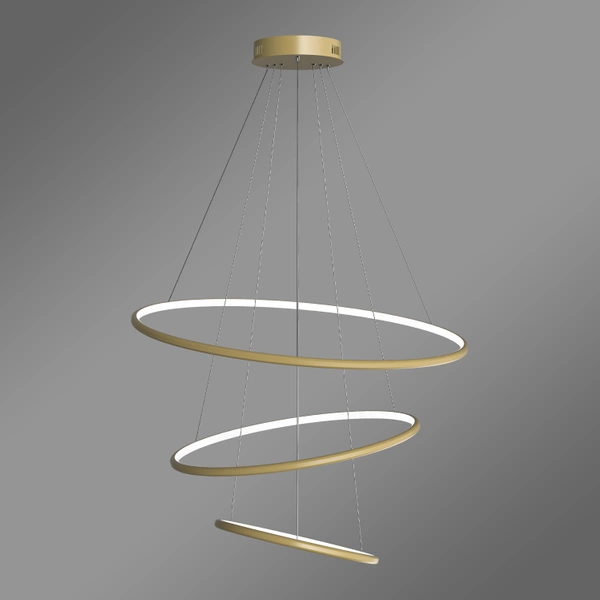 Nowoczesna lampa wisząca Led Orbit No.3 80cm złota ściemniana triak barwa neutralna 4K LEDesign