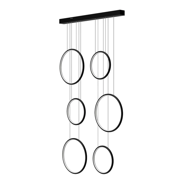 Nowoczesna lampa wisząca Led Moon No.6 czarna barwa ciepła 3K_na_zamówienie_pilot LEDesign