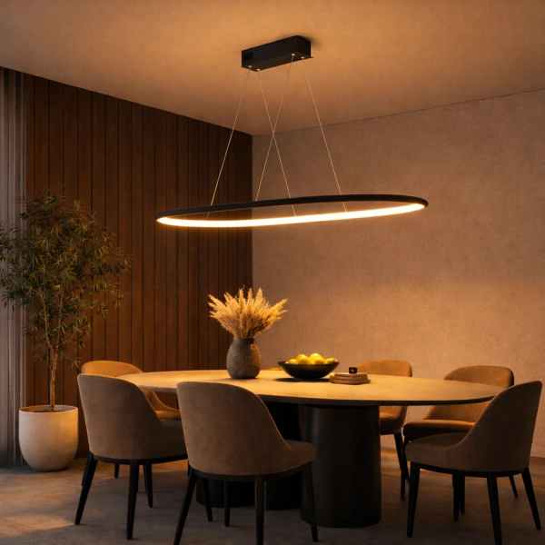 Nowoczesna lampa wisząca Led Ellipse No.1 120 cm czarna 3K LEDesign