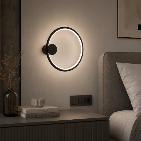 Nowoczesny kinkiet LED Moon 30 cm czarny 3000K LEDesign